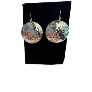 Elegant Sterling Silver Hammered Earrings